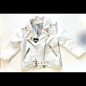 NWT white leather jacket size 3T